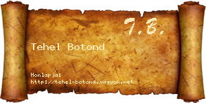 Tehel Botond névjegykártya